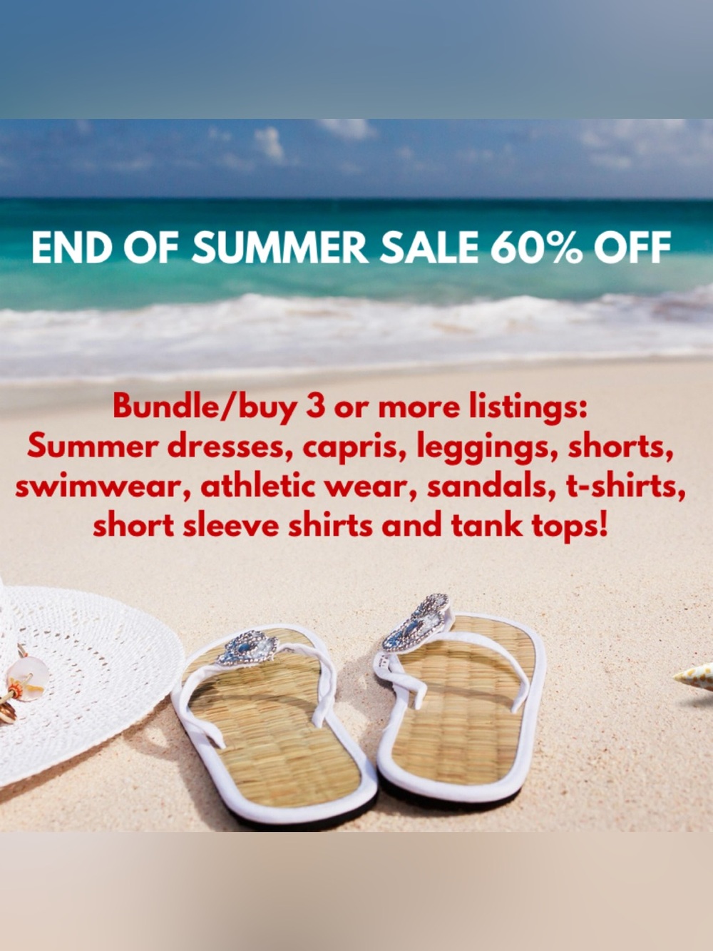 60% OFF END OF SUMMER CLEARANCE